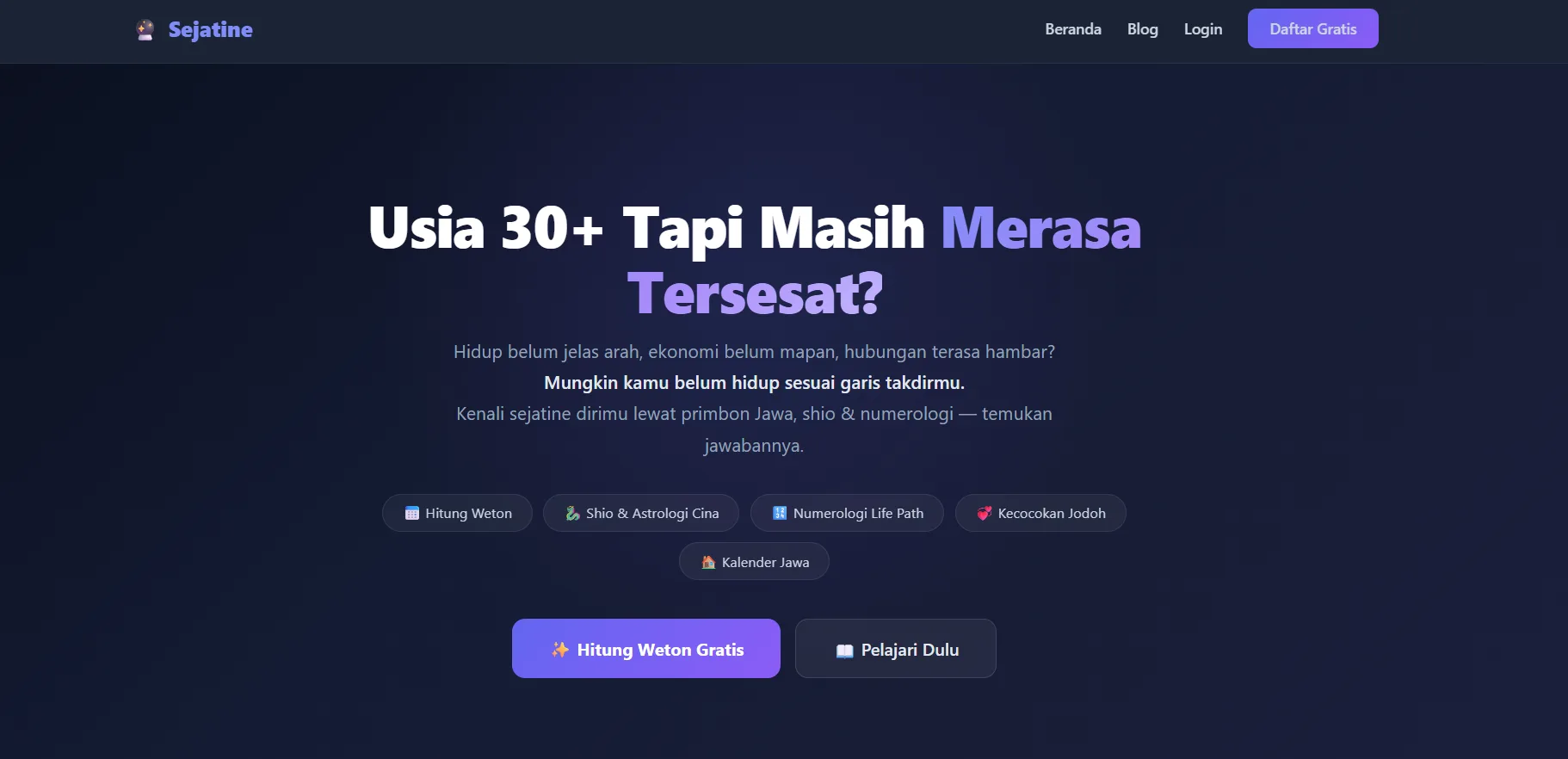 Sejatine Web Application